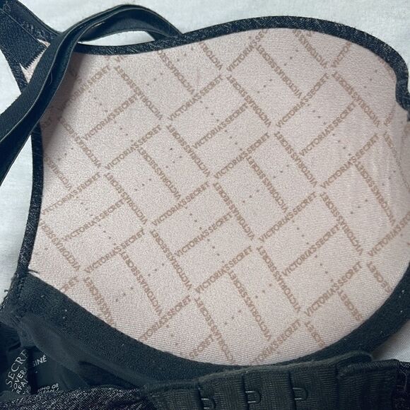 Victoria Secret Padded Perfect Coverage Heathered Black Bra. Size 32B. - Picture 6 of 10